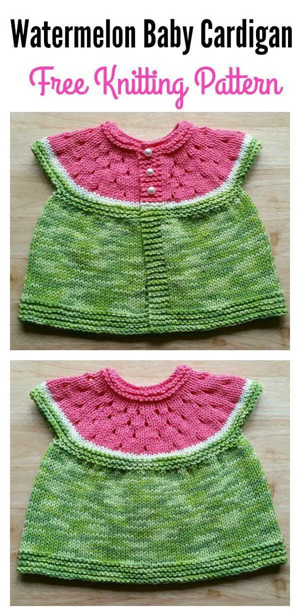 Watermelon Baby sweater Free Knitting Pattern