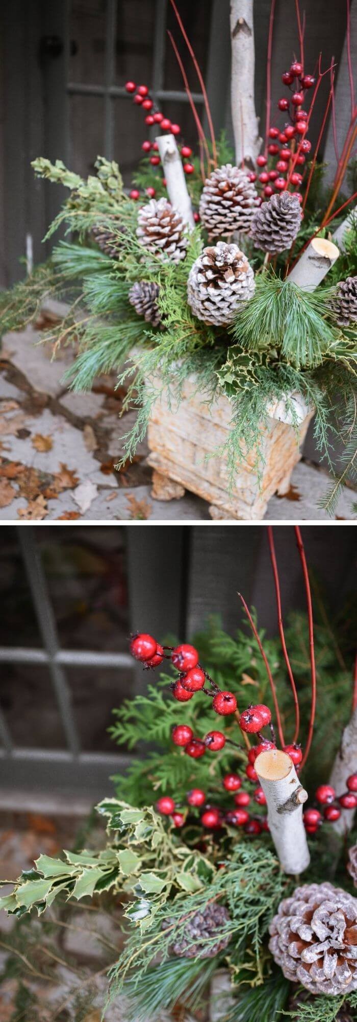 Evergreen Bough Christmas Planter