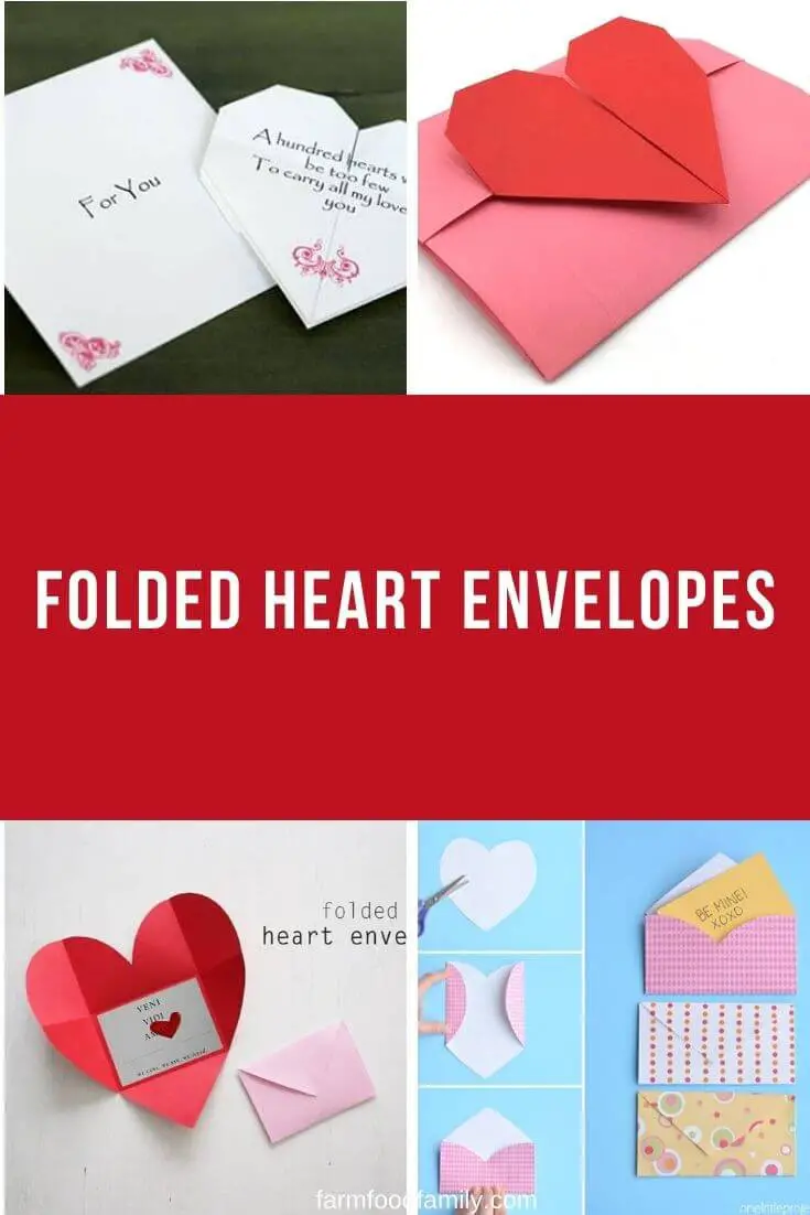 Folded Heart envelopes: