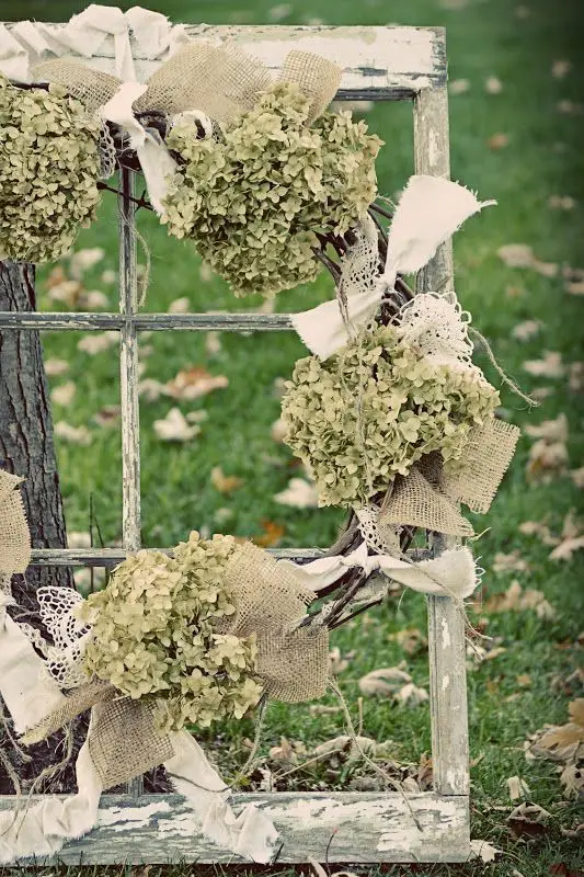 Burlap ribbon wreath