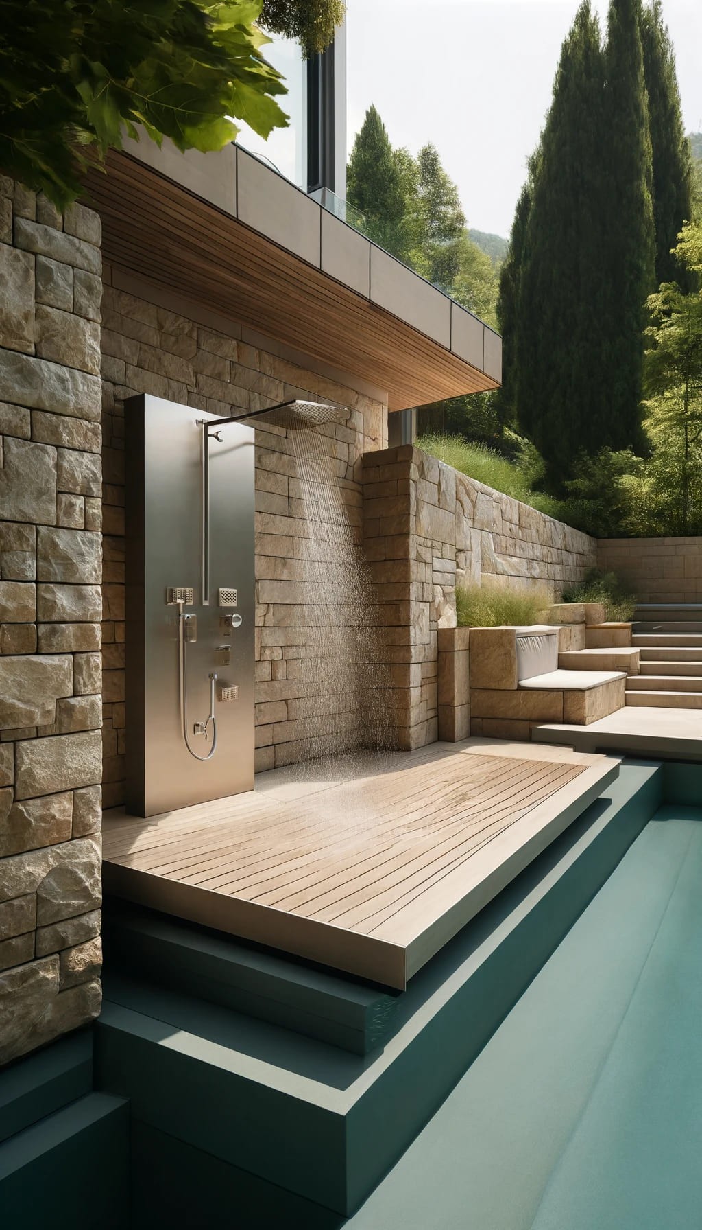 Pool Deck with Outdoor Shower