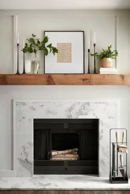 Marble tile fireplaces