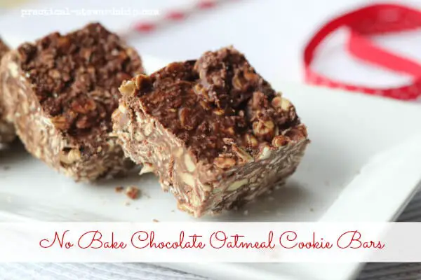 No Bake Chocolate Oatmeal Cookie Bars, Dairy-Free, Gluten-Free