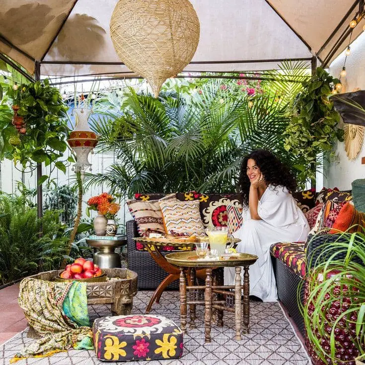 Canopy in a bohemian backyard