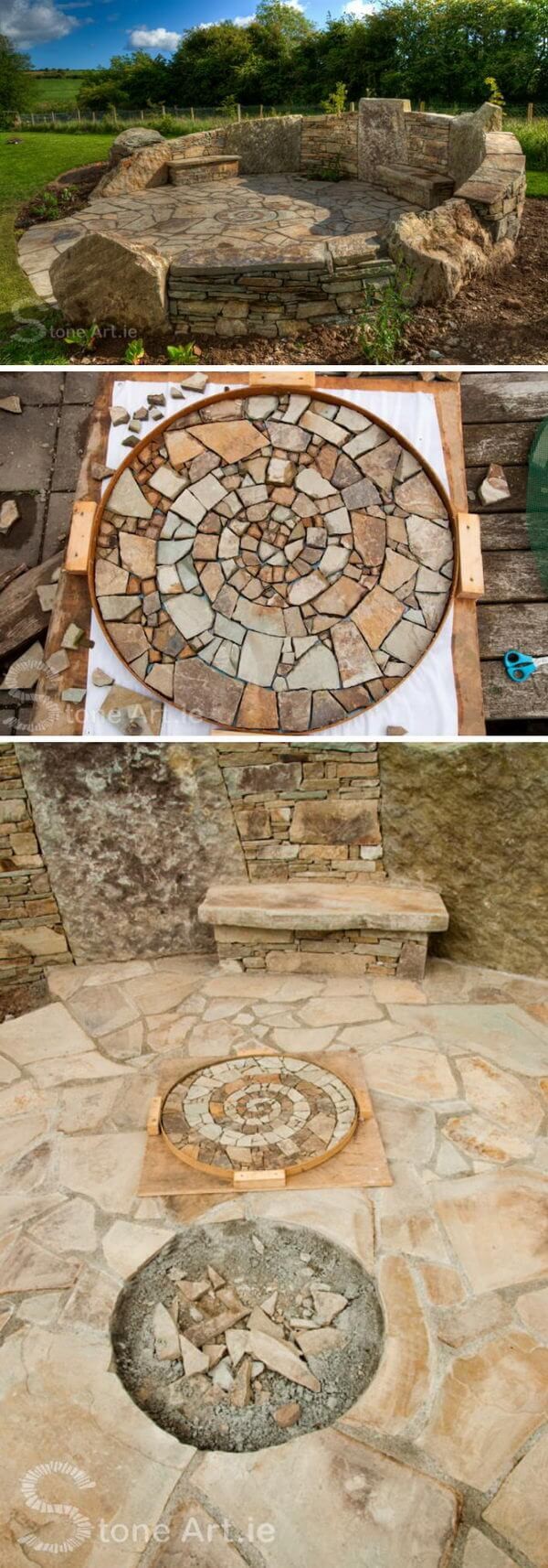 Mosaic stone patio