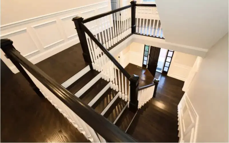 Classic wainscoting stair trim