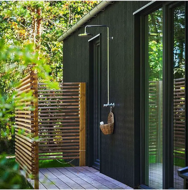 Simple Industrial + Wood Accent Rainfall Shower