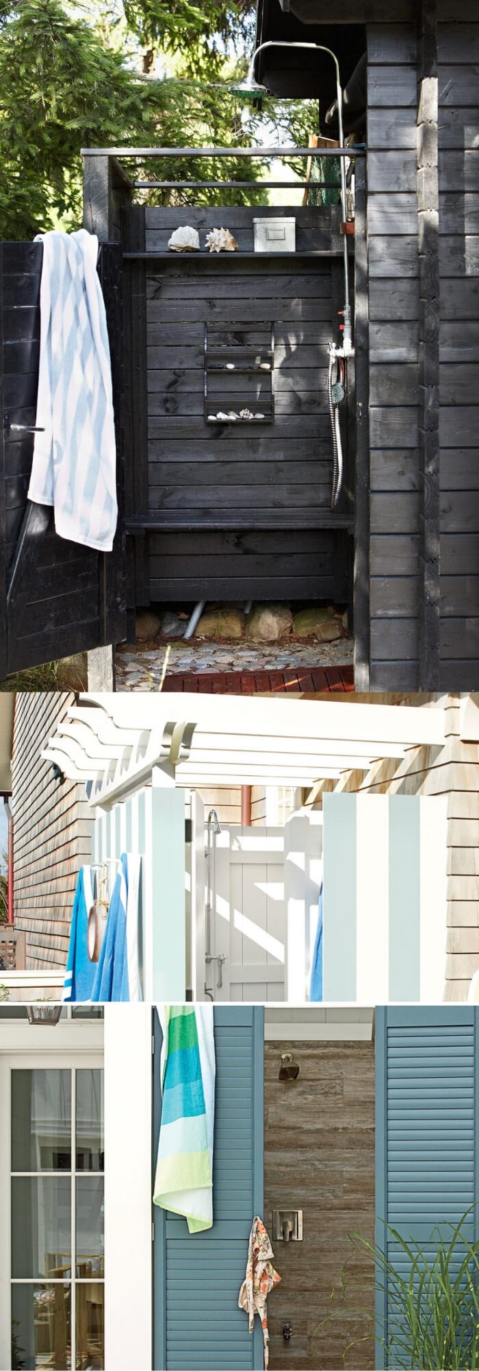 Black and White Outdoor Shower