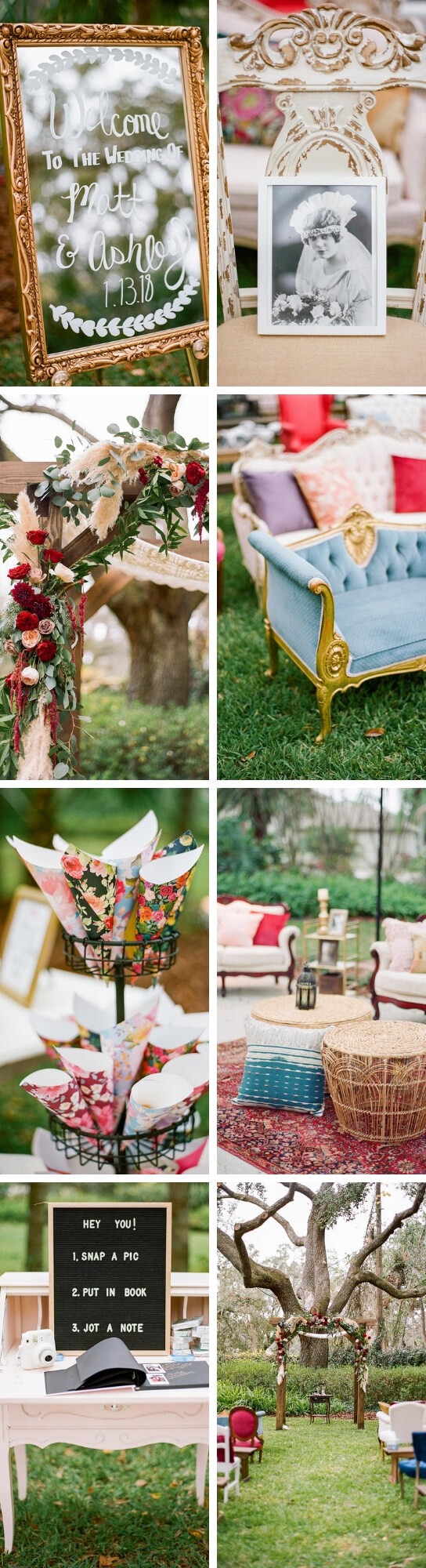 1-2. Colorful Eclectic and Vintage Wedding