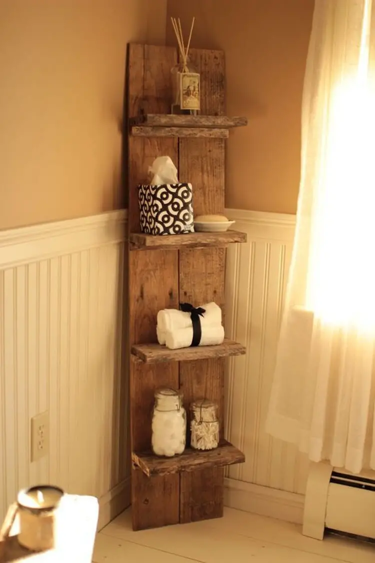 Wood pallet bathroom shelf