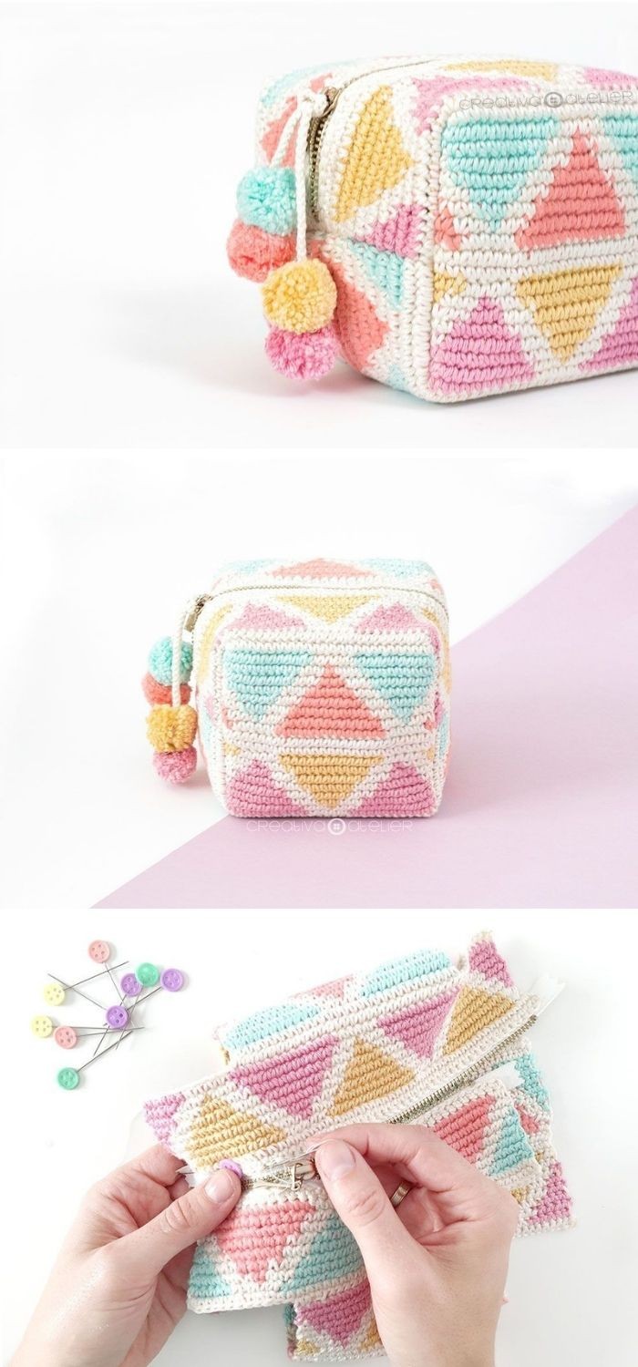 Crochet toiletry bag