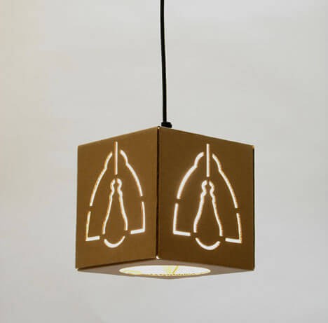 Cardboard ceiling light