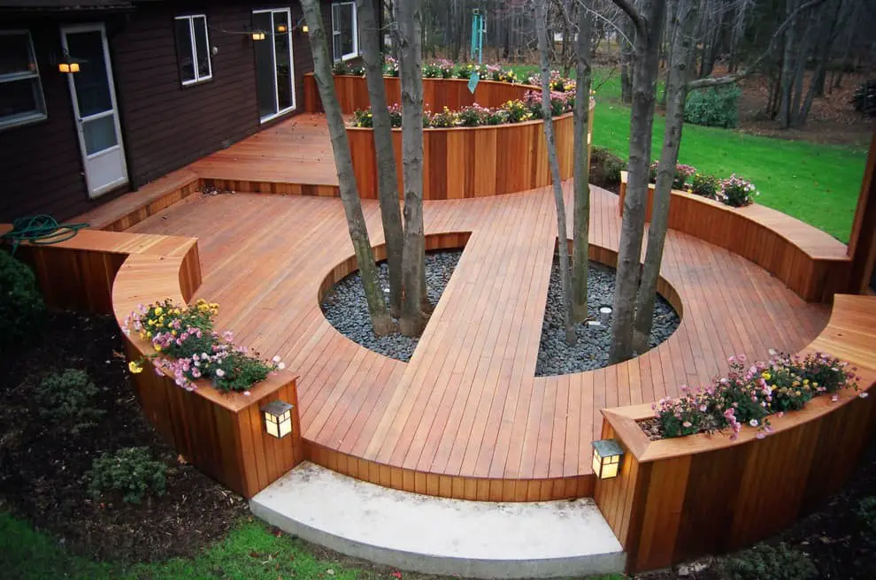 A Deck Constructed Around a Tree