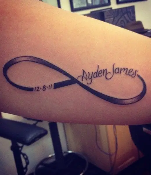 Infinity tattoo with names