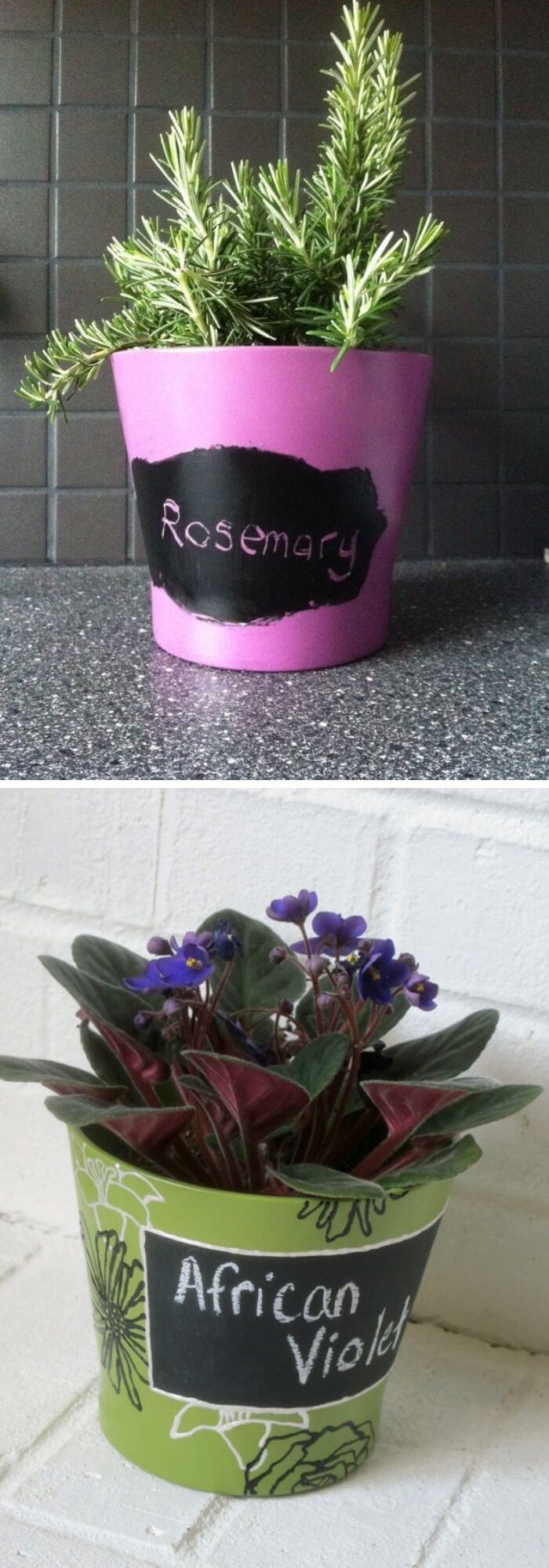 DIY Chalkboard Pots