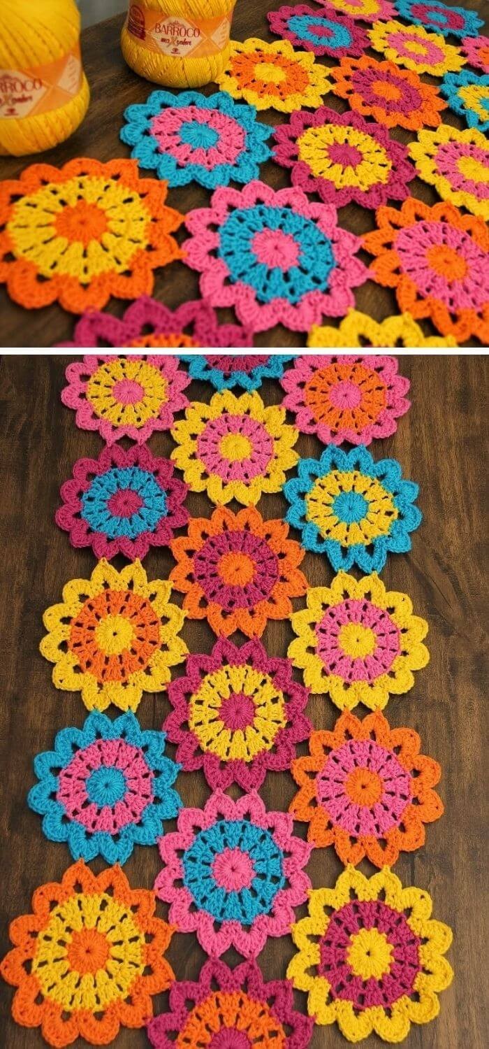 Flowery table runner