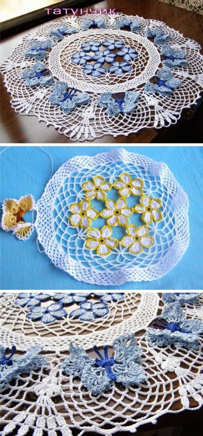 The crochet butterflies tablecloth