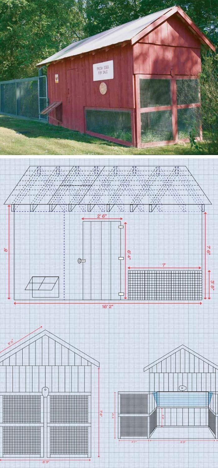 Old-fashioned chicken coop