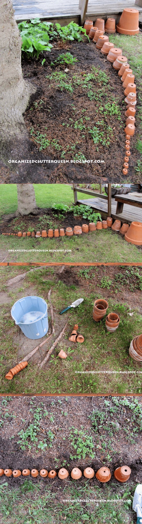 Terra cotta pot edging