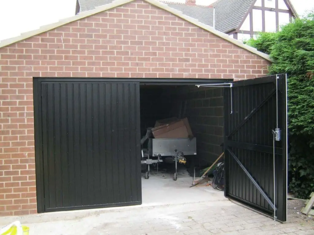 Side-hinged garage doors