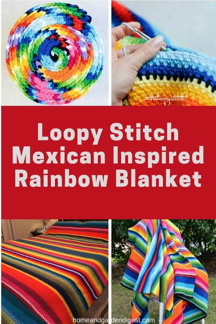 Loopy Stitch Mexican Inspired Rainbow Blanket