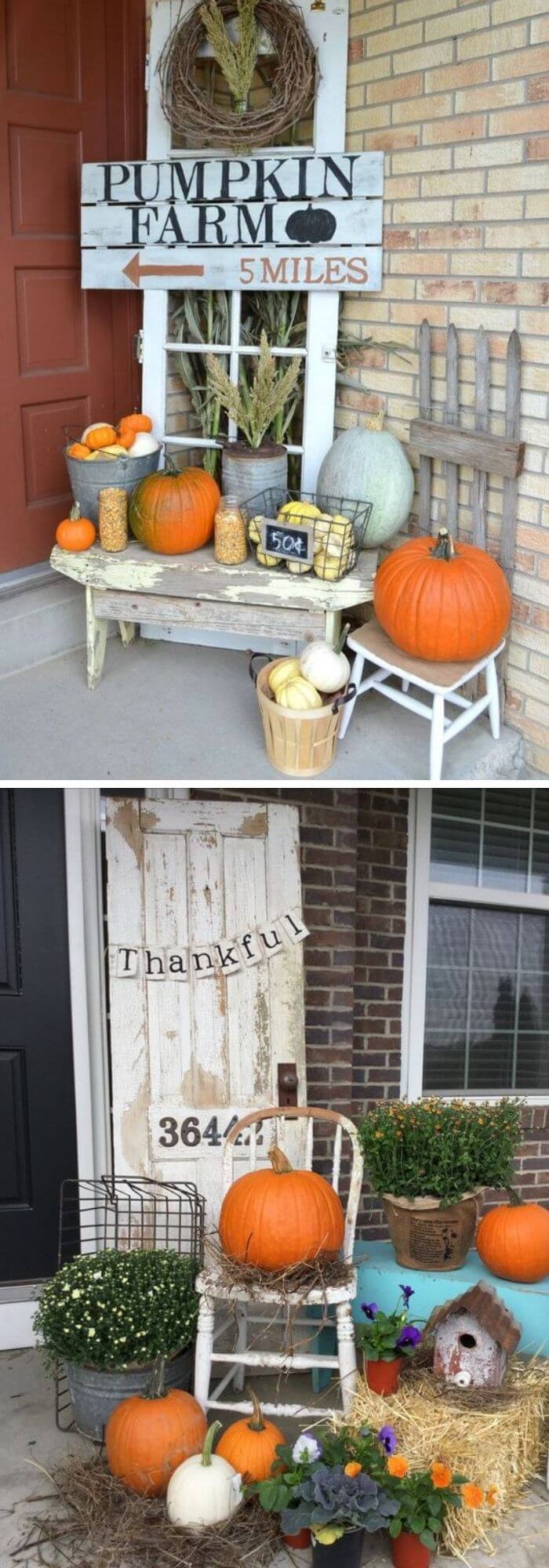 Porch decoration with welcome sign