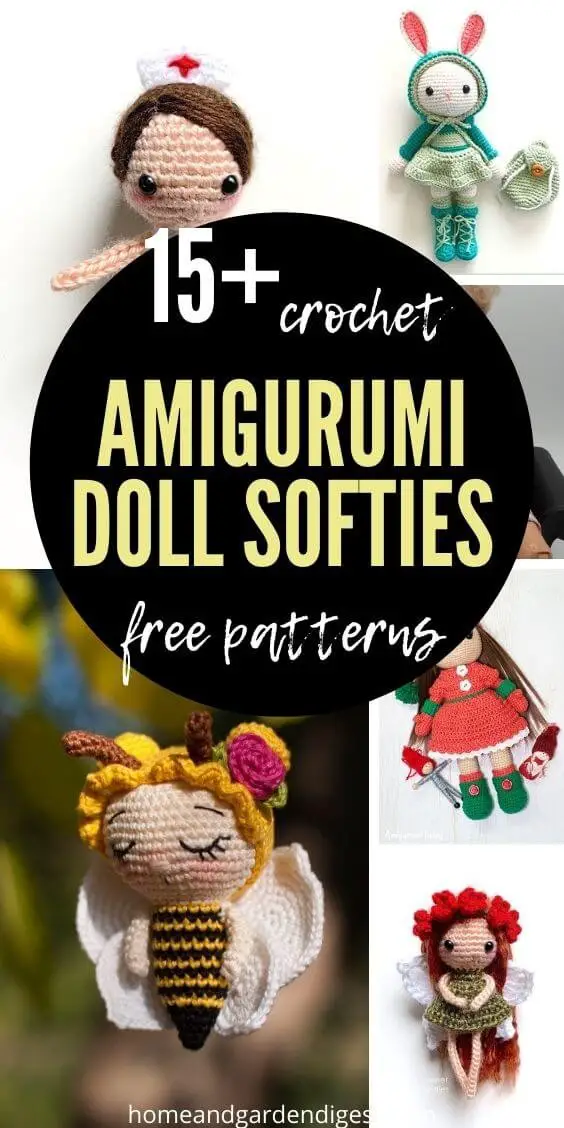 15 Amigurumi Doll Softies Crochet Free Patterns