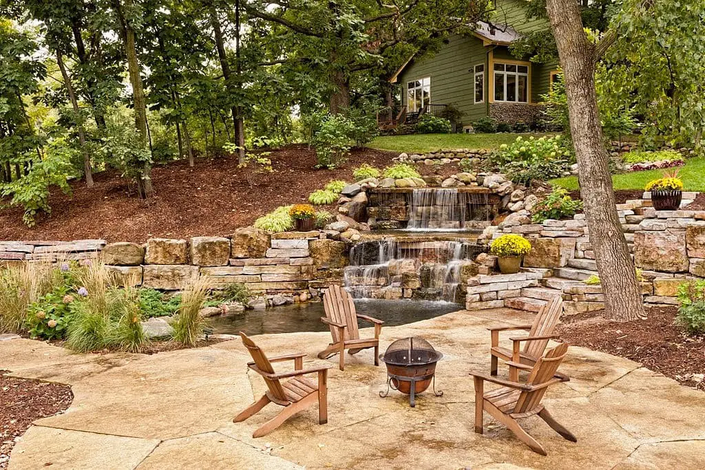 Backyard Oasis With Waterfall