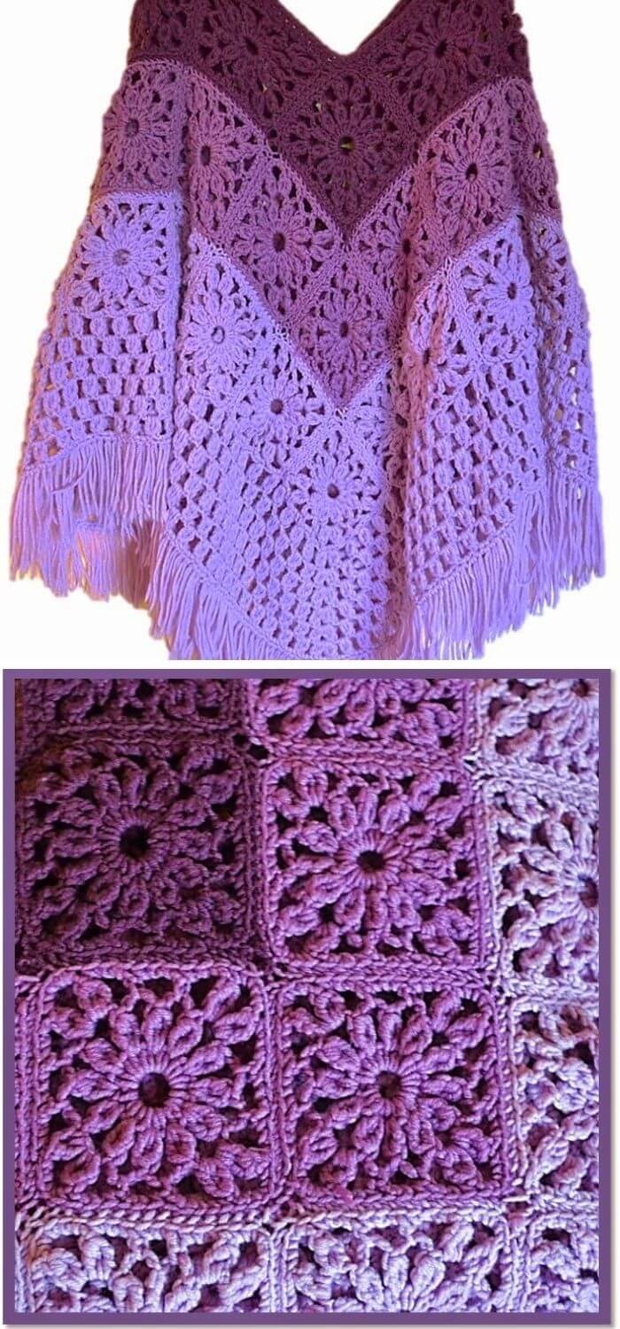 Daisy granny square Poncho