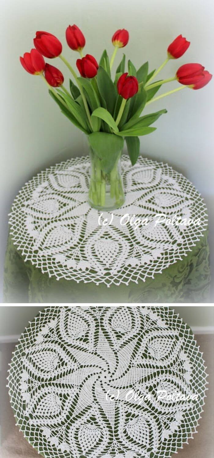 Swirl and pineapples doily