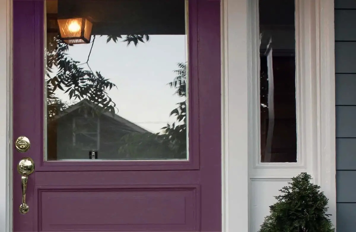 Purple Door With Medium Gray Siding