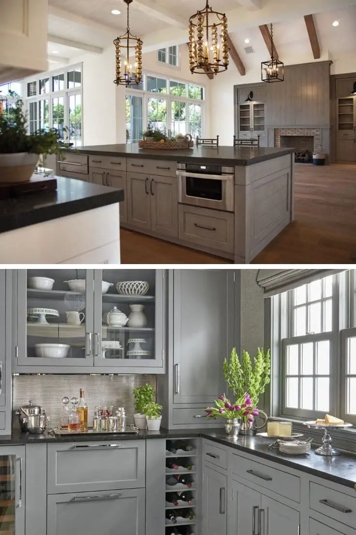 Subdued gray cabinets