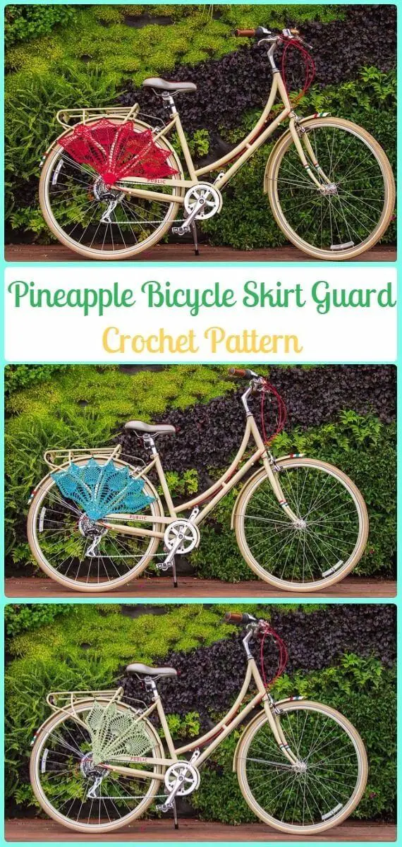 Crochet Pineapple Bicycle Skirt Guard.