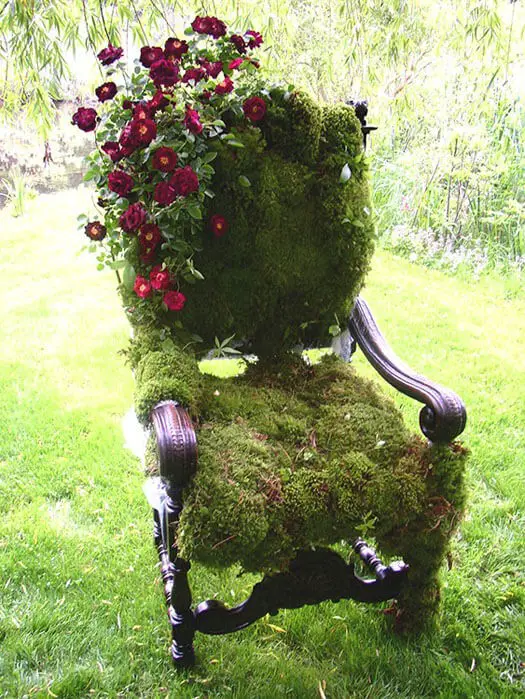 DIY moss covered chair