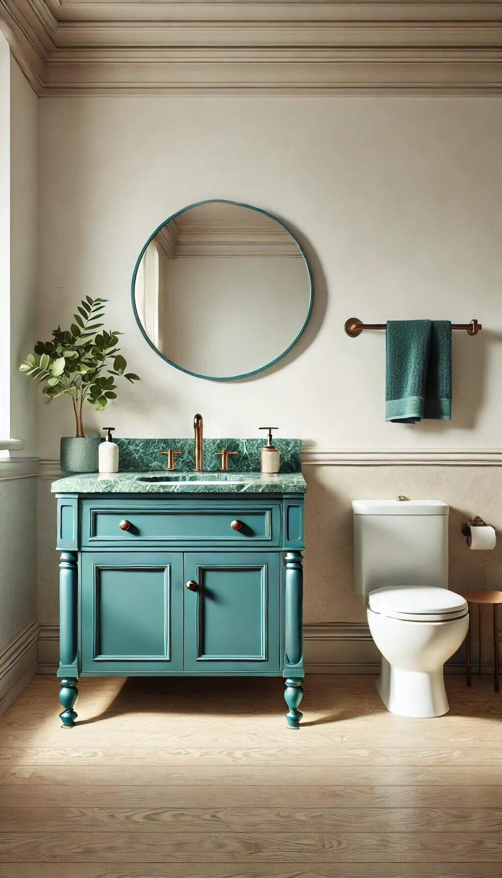 Teal Vanity.