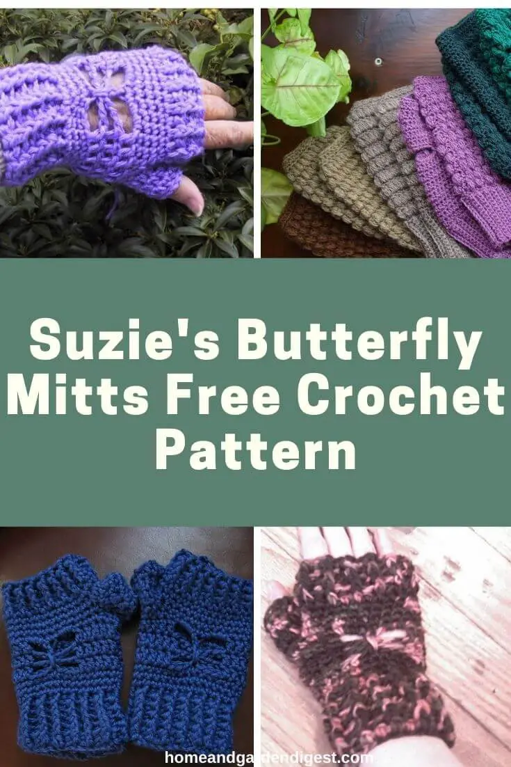 Suzie’s Butterfly Mitts Free Crochet Pattern