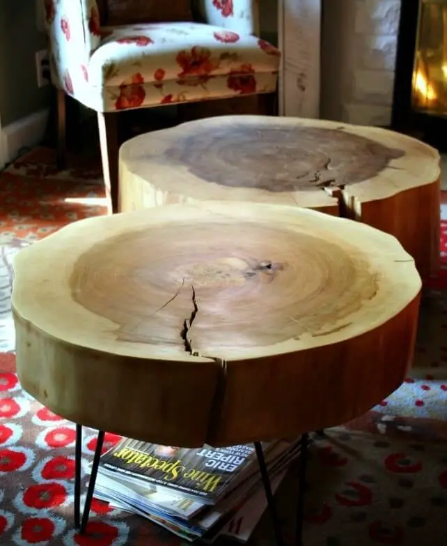 Tree log round table