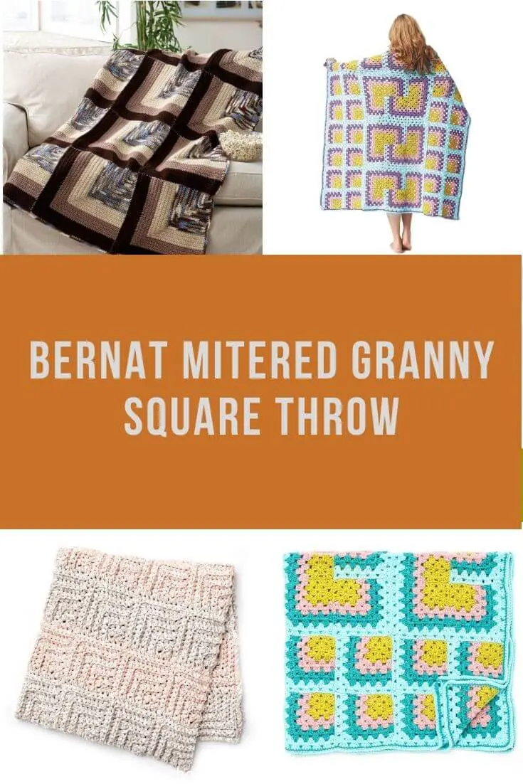 Bernat mitered granny square throw