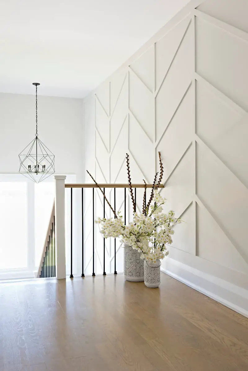 White wood accent wall ideas.