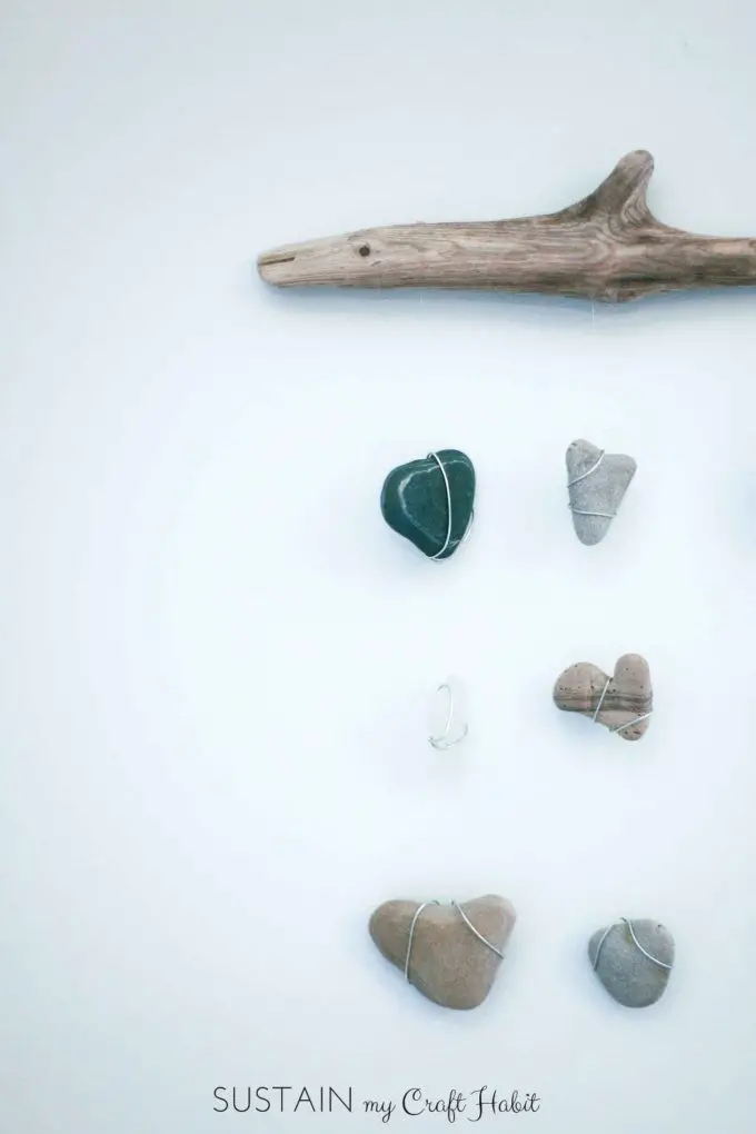 #10. Heart Rocks and Sea Glass Mobile