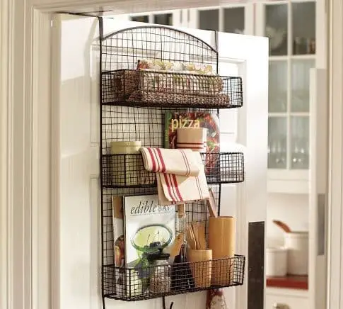 Use an over-the-door storage rack