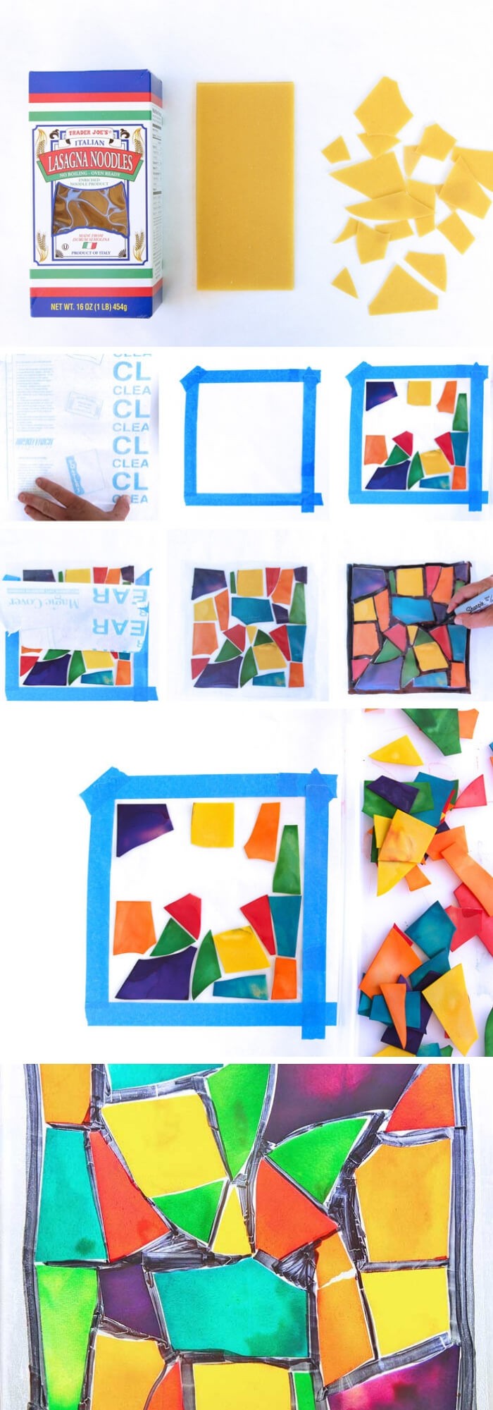 #4. Pasta Crafts: Stained Glass Pasta