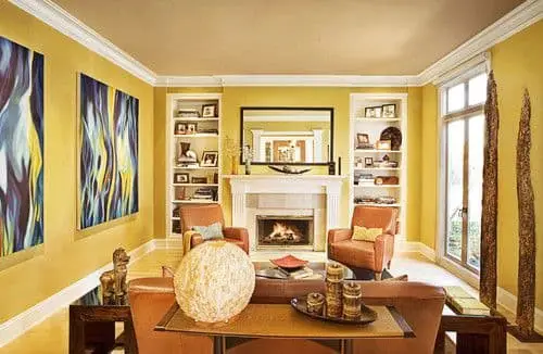 Brown gold and cream living room ideas