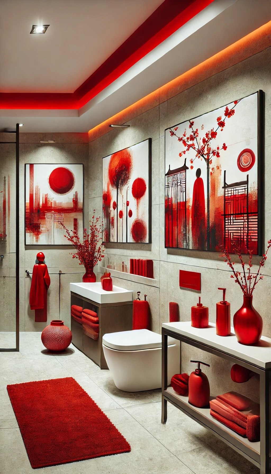 Red Art and Decorative Pieces