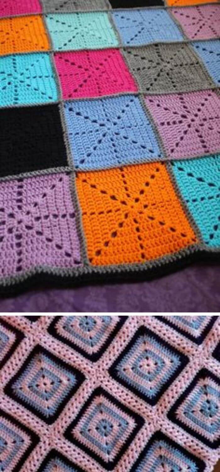 Granny Square Rug Bedspread.