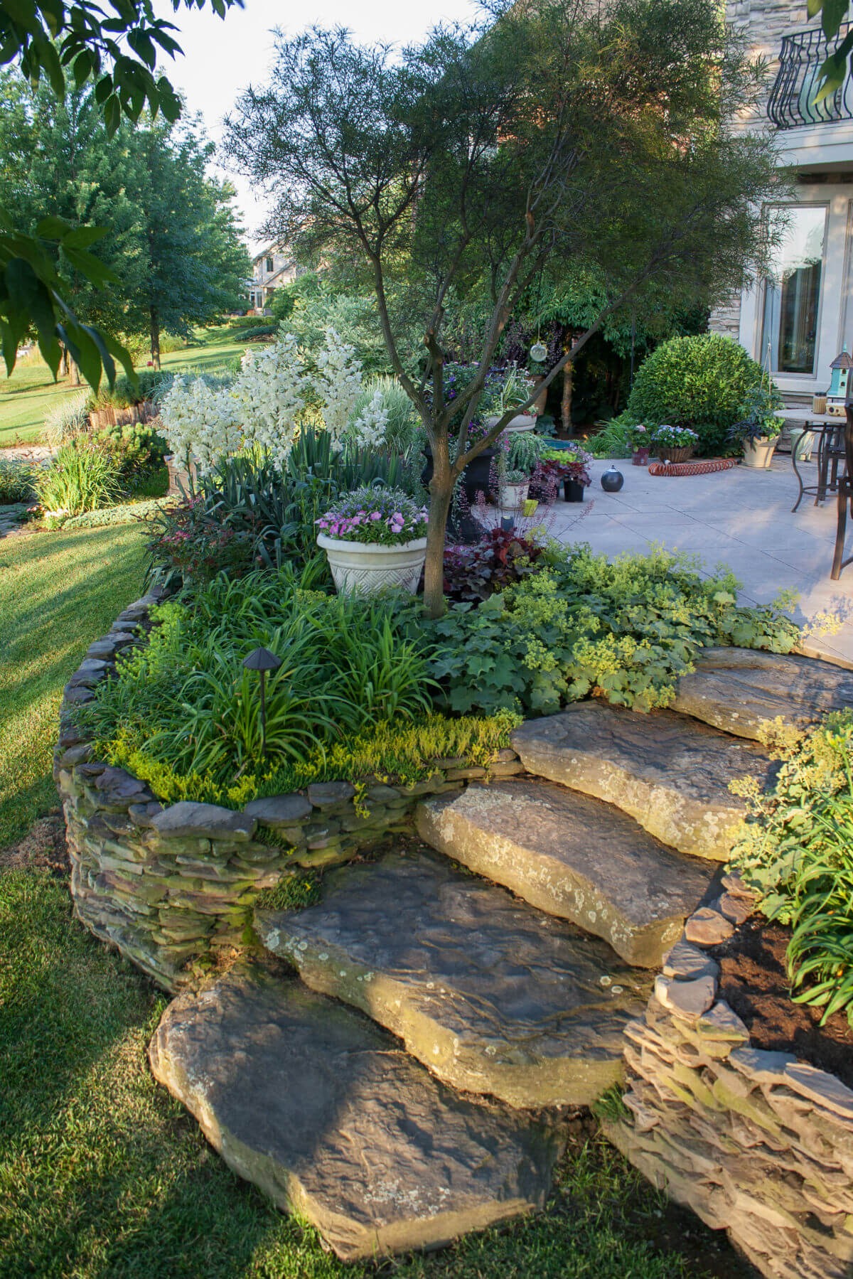 Slabs of natural stone and steps