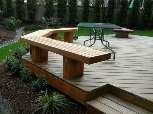 Corner Deck Benches in Pale Shade