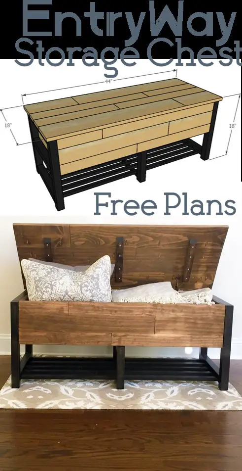 EntryWay Storage Chest with Free Plans