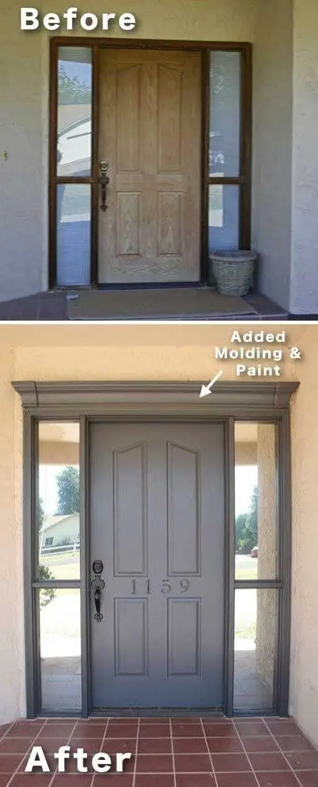 Add molding & paint to front door