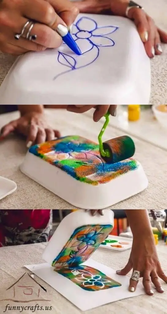 Paper plate painting flowers